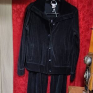 White Stag Black Velour Pants & Jacket Set